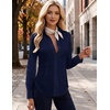 Zeagoo Women’s Button Down Shirts Long Sleeve Business Casual Blouses Tops(Navy Blue)