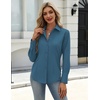 Zeagoo Women’s Button Down Shirts Long Sleeve Business Casual Blouses Tops(Peacock Blue)