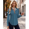 Zeagoo Women’s Button Down Shirts Long Sleeve Business Casual Blouses Tops(Peacock Blue)