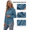 Zeagoo Women’s Button Down Shirts Long Sleeve Business Casual Blouses Tops(Peacock Blue)