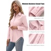 Zeagoo Women’s Button Down Shirts Long Sleeve Business Casual Blouses Tops(Pink)