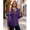 Zeagoo Women’s Button Down Shirts Long Sleeve Business Casual Blouses Tops(Purple)