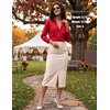 Zeagoo Women’s Button Down Shirts Long Sleeve Business Casual Blouses Tops(Red)