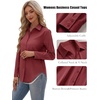 Zeagoo Women’s Button Down Shirts Long Sleeve Business Casual Blouses Tops(Wine Red)