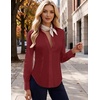 Zeagoo Women’s Button Down Shirts Long Sleeve Business Casual Blouses Tops(Wine Red)
