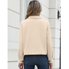 Zeagoo Womens Fashion Cropped Jacket Corduroy Button Down Long Sleeve Coats(Apricot)