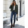 Zeagoo Womens Fashion Cropped Jacket Corduroy Button Down Long Sleeve Coats(Army Green)