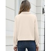 Zeagoo Womens Fashion Cropped Jacket Corduroy Button Down Long Sleeve Coats(Beige)