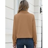 Zeagoo Womens Fashion Cropped Jacket Corduroy Button Down Long Sleeve Coats(Camel)