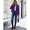 Zeagoo Womens Fashion Cropped Jacket Corduroy Button Down Long Sleeve Coats(Purple)