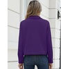 Zeagoo Womens Fashion Cropped Jacket Corduroy Button Down Long Sleeve Coats(Purple)