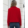 Zeagoo Womens Fashion Cropped Jacket Corduroy Button Down Long Sleeve Coats(Red)