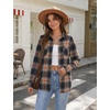 Zeagoo Womens Flannel Plaid Shirts Long Sleeve Button Down Tops Work Blouse(Autumn Rust Plaid)