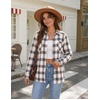 Zeagoo Womens Flannel Plaid Shirts Long Sleeve Button Down Tops Work Blouse(Blue Beige Plaid)