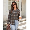 Zeagoo Womens Flannel Plaid Shirts Long Sleeve Button Down Tops Work Blouse(Chocolate Brown Plaid)