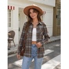Zeagoo Womens Flannel Plaid Shirts Long Sleeve Button Down Tops Work Blouse(Chocolate Brown Plaid)