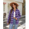 Zeagoo Womens Flannel Plaid Shirts Long Sleeve Button Down Tops Work Blouse(Purple Plaid)