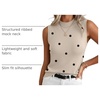 Zeagoo Womens Sleeveless Tops Turtleneck Sweater Business Casual Outfits(A1-polka Dot-khaki)