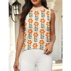 Zeagoo Womens Sleeveless Tops Turtleneck Sweater Business Casual Outfits(A2-floral Apricot)