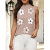 Zeagoo Womens Sleeveless Tops Turtleneck Sweater Business Casual Outfits(A5-white Floral)