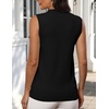 Zeagoo Womens Sleeveless Tops Turtleneck Sweater Business Casual Outfits(Black)