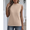 Zeagoo Womens Sleeveless Tops Turtleneck Sweater Business Casual Outfits(Camel)