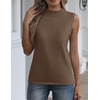 Zeagoo Womens Sleeveless Tops Turtleneck Sweater Business Casual Outfits(Coffee)