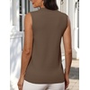 Zeagoo Womens Sleeveless Tops Turtleneck Sweater Business Casual Outfits(Coffee)