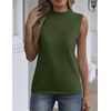 Zeagoo Womens Sleeveless Tops Turtleneck Sweater Business Casual Outfits(Green)