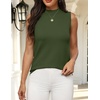 Zeagoo Womens Sleeveless Tops Turtleneck Sweater Business Casual Outfits(Green)