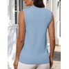 Zeagoo Womens Sleeveless Tops Turtleneck Sweater Business Casual Outfits(Light Blue)