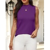 Zeagoo Womens Sleeveless Tops Turtleneck Sweater Business Casual Outfits(Purple)