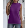 Zeagoo Womens Sleeveless Tops Turtleneck Sweater Business Casual Outfits(Purple)