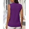 Zeagoo Womens Sleeveless Tops Turtleneck Sweater Business Casual Outfits(Purple)