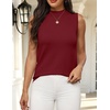 Zeagoo Womens Sleeveless Tops Turtleneck Sweater Business Casual Outfits(Wine Red)