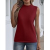 Zeagoo Womens Sleeveless Tops Turtleneck Sweater Business Casual Outfits(Wine Red)