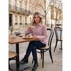 Zeagoo Womens Waffle Knit Shacket Button Down Long Sleeve Tops with Pocket(Blush Rose)