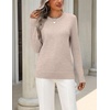 Zeagoo Womens Wool Blend Sweater Crewneck Long Sleeve Tops Fashion Clothing(Apricot)