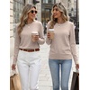 Zeagoo Womens Wool Blend Sweater Crewneck Long Sleeve Tops Fashion Clothing(Apricot)