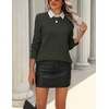 Zeagoo Womens Wool Blend Sweater Crewneck Long Sleeve Tops Fashion Clothing(Army Green)