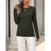 Zeagoo Womens Wool Blend Sweater Crewneck Long Sleeve Tops Fashion Clothing(Army Green)