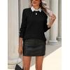Zeagoo Womens Wool Blend Sweater Crewneck Long Sleeve Tops Fashion Clothing(Black)