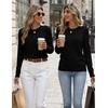 Zeagoo Womens Wool Blend Sweater Crewneck Long Sleeve Tops Fashion Clothing(Black)