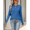 Zeagoo Womens Wool Blend Sweater Crewneck Long Sleeve Tops Fashion Clothing(Blue)