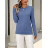Zeagoo Womens Wool Blend Sweater Crewneck Long Sleeve Tops Fashion Clothing(Blue-gb)