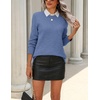 Zeagoo Womens Wool Blend Sweater Crewneck Long Sleeve Tops Fashion Clothing(Blue-gb)