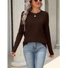 Zeagoo Womens Wool Blend Sweater Crewneck Long Sleeve Tops Fashion Clothing(Coffee)