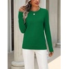 Zeagoo Womens Wool Blend Sweater Crewneck Long Sleeve Tops Fashion Clothing(Green)
