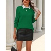 Zeagoo Womens Wool Blend Sweater Crewneck Long Sleeve Tops Fashion Clothing(Green)