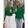 Zeagoo Womens Wool Blend Sweater Crewneck Long Sleeve Tops Fashion Clothing(Green)